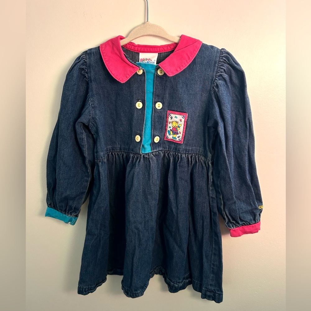 Vintage OshKosh B'gosh Denim Dress with embroidery